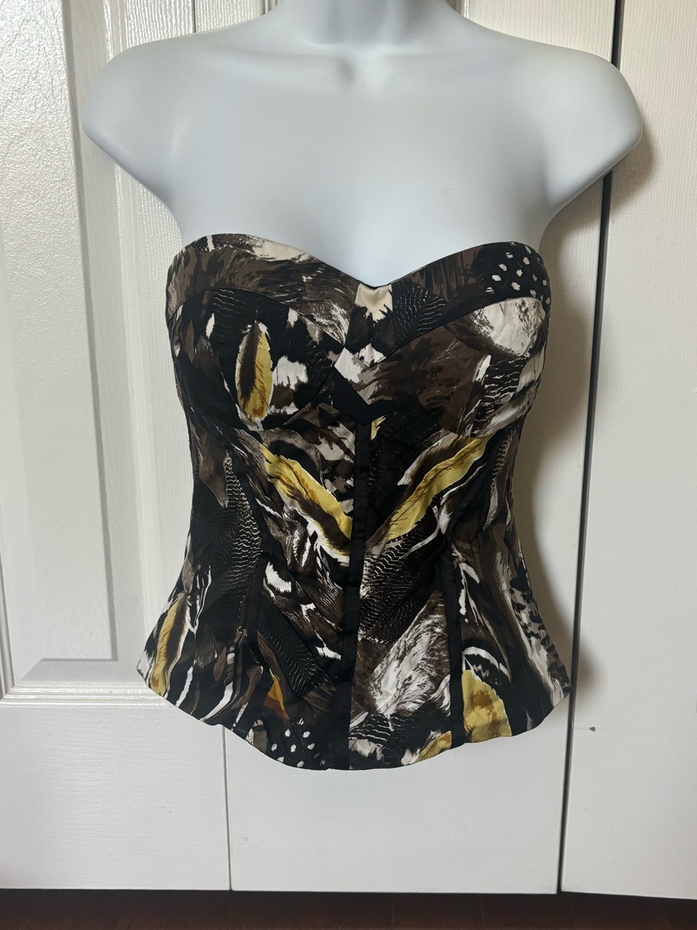 Y2k BEBE bustier multicolor strapless top XS
